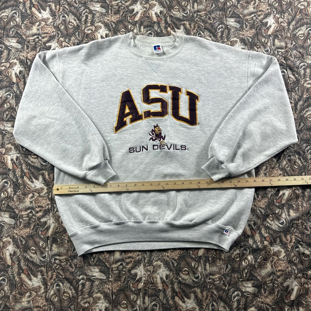 Vintage 90s Russell Athletic ASU Sun Devils Gray Crewneck Sweater